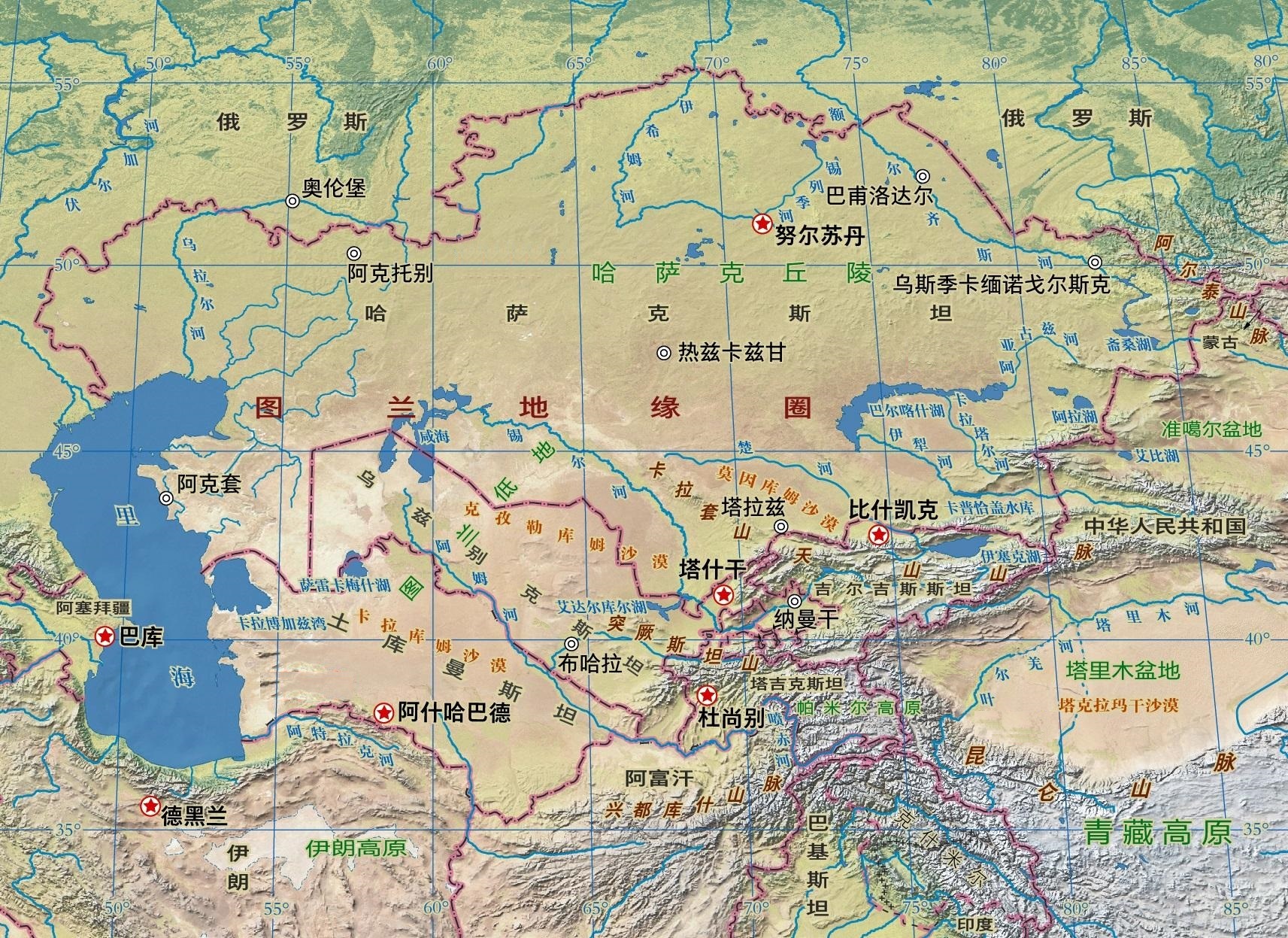 发源于帕米尔高原以北的天山山脉地区,自东向西流动,流经图兰平原,在