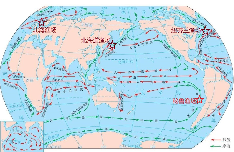 纽芬兰渔场:墨西哥湾暖流和拉布拉多寒流交汇而成,却已无鱼可捕