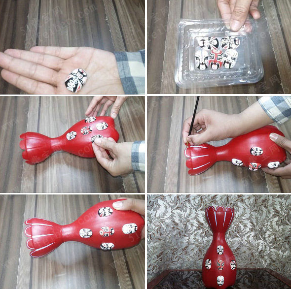 变废为宝:用饮料瓶DIY制作中国风面谱文化装饰花瓶【实用好看】插图4 变废为宝:用饮料瓶DIY制作中国风面谱文化装饰花瓶【实用好看】