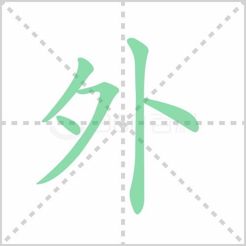 外的笔顺 解说外的笔顺及外的笔画顺序怎么写!插图 外的笔顺 解说外的笔顺及外的笔画顺序怎么写!