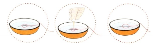 简单的儿童科学小实验:会自动变圆的棉线圈【水的张力小实验】