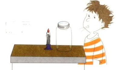 简单的儿童科学小实验:隔着玻璃瓶吹蜡烛【空气小实验】