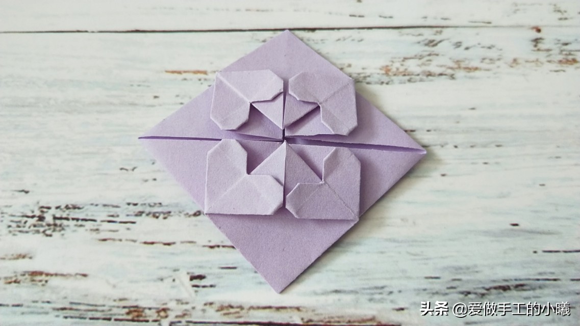 爱心的折法步骤图，爱心折纸教程简单又好看（一张纸折出五颗爱心）