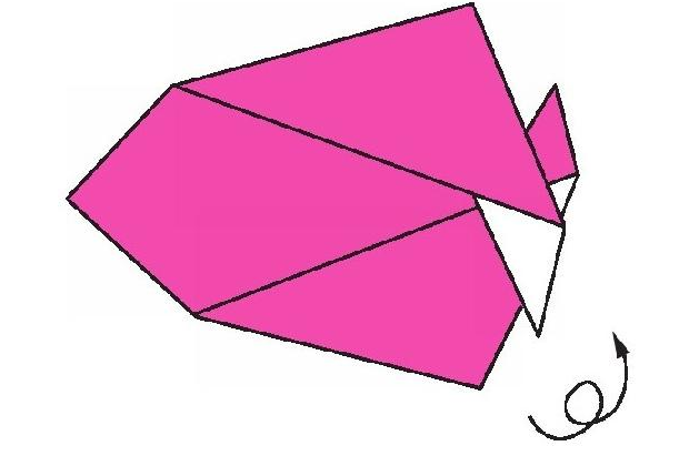 平鱼折纸教程：平鱼怎么折？（平鱼爱游泳折纸）