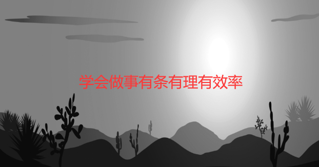 学会做事有条有理有效率（如何提升学习效率）