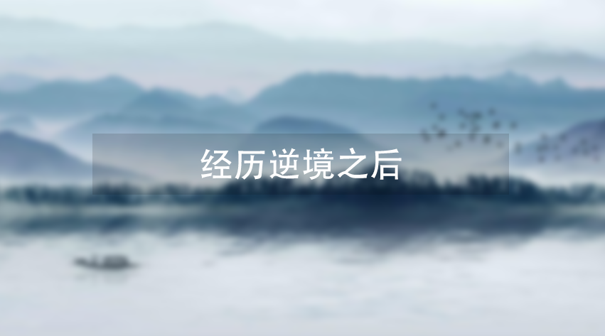 经历逆境之后插图 经历逆境之后