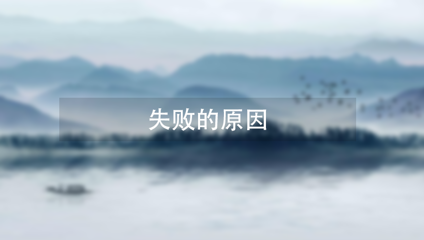 失败的原因插图 失败的原因