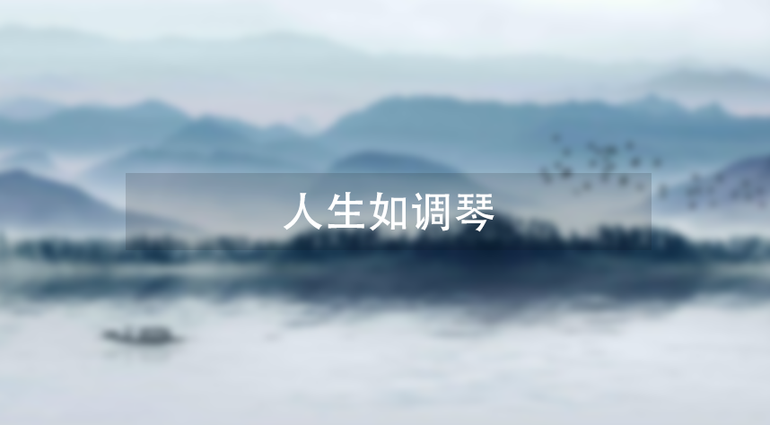 人生如调琴插图 人生如调琴