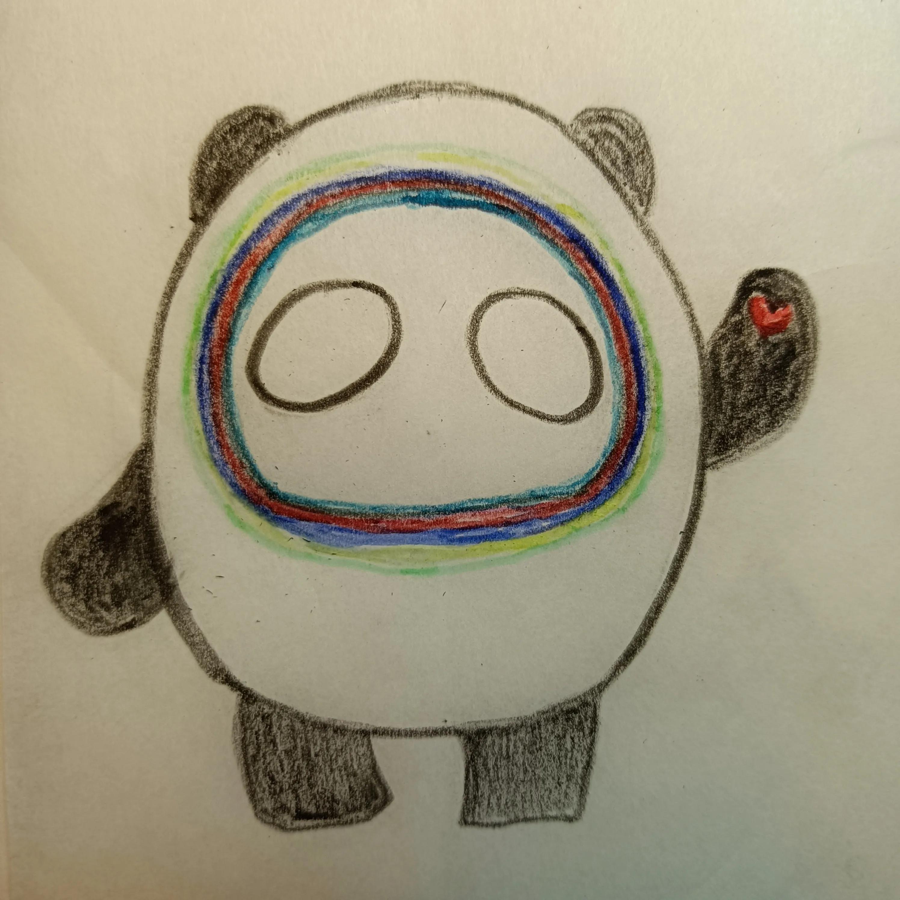 冰墩墩简笔画,简单又漂亮,为北京冬奥会加油插图7 冰墩墩简笔画,简单又漂亮,为北京冬奥会加油