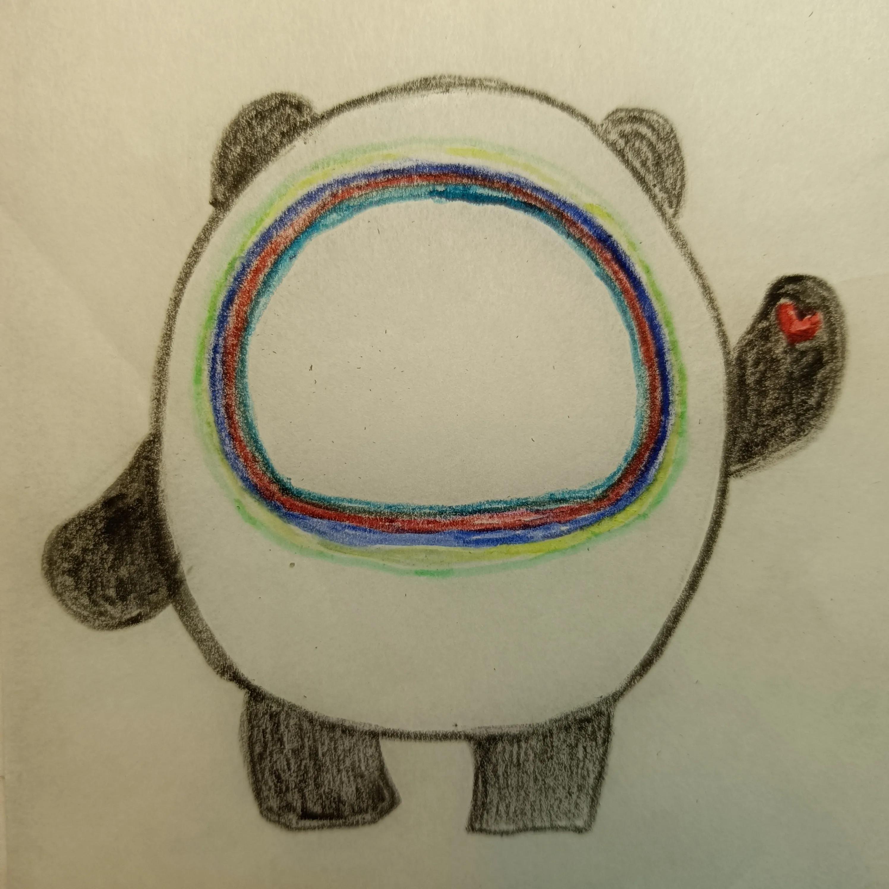 冰墩墩简笔画,简单又漂亮,为北京冬奥会加油插图6 冰墩墩简笔画,简单又漂亮,为北京冬奥会加油