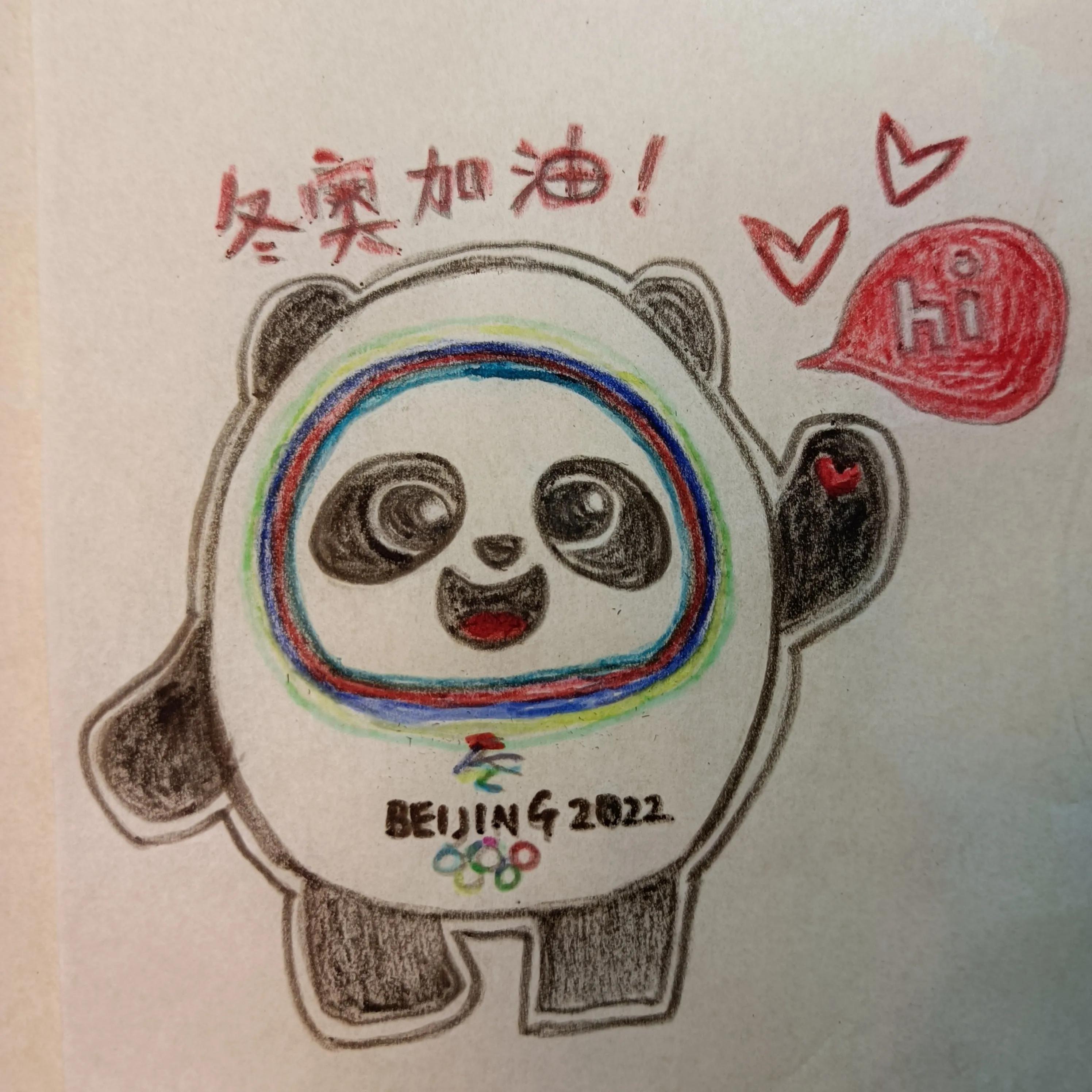 冰墩墩简笔画,简单又漂亮,为北京冬奥会加油插图12 冰墩墩简笔画,简单又漂亮,为北京冬奥会加油