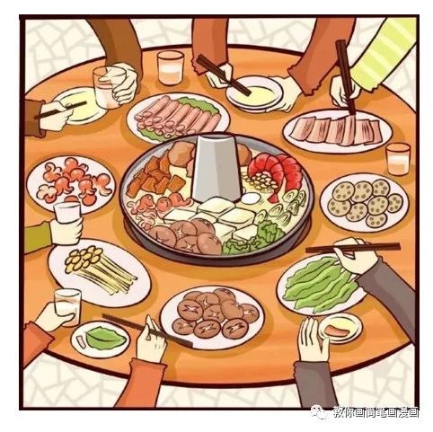 【食物简笔画】火锅食材简笔画,一学就会(附详细教程)!
