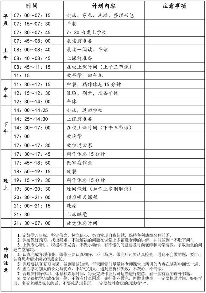 制订了学习计划,却不执行怎么办?(附:小学生学习计划表)插图1 制订了学习计划,却不执行怎么办?(附:小学生学习计划表)