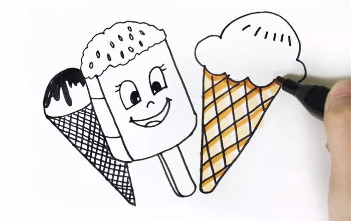 冰激凌雪糕简笔画怎么画简单又漂亮?冰激凌雪糕简笔画图片(附详细步骤、教程)插图6 冰激凌雪糕简笔画怎么画简单又漂亮?冰激凌雪糕简笔画图片(附详细步骤、教程)