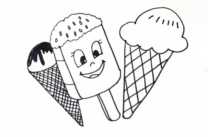 冰激凌雪糕简笔画怎么画简单又漂亮?冰激凌雪糕简笔画图片(附详细步骤、教程)插图5 冰激凌雪糕简笔画怎么画简单又漂亮?冰激凌雪糕简笔画图片(附详细步骤、教程)