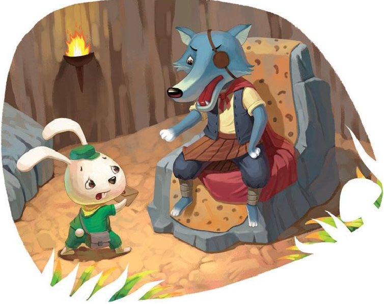 「晚安爸爸睡前故事」给黑狼大王送信的兔子