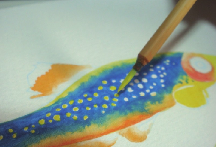 【儿童水彩画教程:海洋动物】斑马鱼插图18 【儿童水彩画教程:海洋动物】斑马鱼