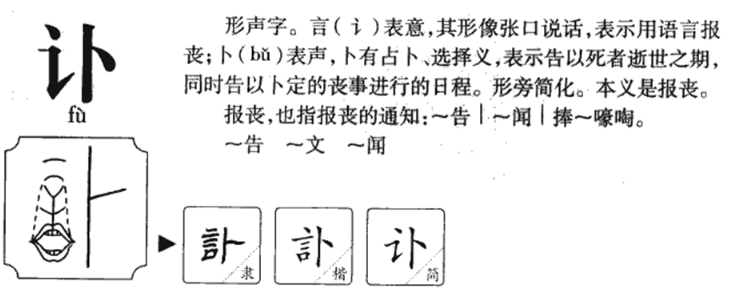 讣怎么读？讣的读音和意思
