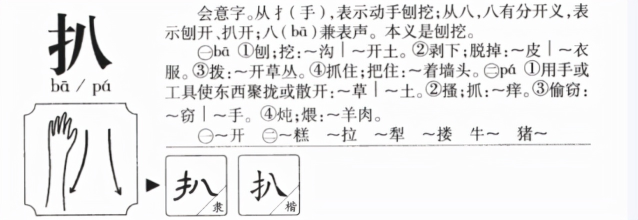 扒怎么读？扒的读音和意思