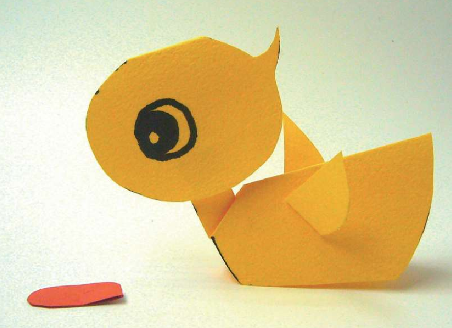 「儿童剪纸手工游戏:动物篇」:小鸭子剪纸,小鸭子怎么剪?插图5 「儿童剪纸手工游戏:动物篇」:小鸭子剪纸,小鸭子怎么剪?