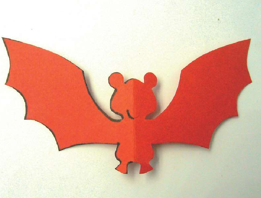 「儿童剪纸手工游戏:动物篇」:蝙蝠剪纸,蝙蝠怎么剪?(福禄寿剪纸)插图4 「儿童剪纸手工游戏:动物篇」:蝙蝠剪纸,蝙蝠怎么剪?(福禄寿剪纸)