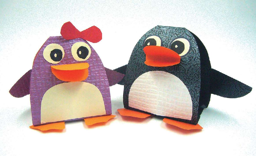 「儿童剪纸手工游戏：动物篇」：企鹅剪纸，企鹅怎么剪？