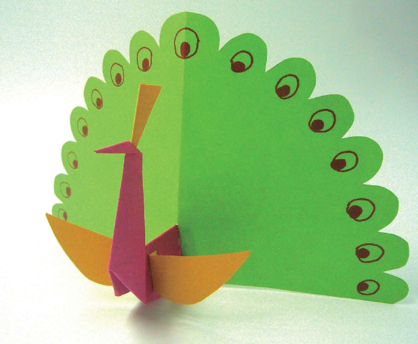 「儿童剪纸手工游戏:动物篇」:孔雀开屏剪纸,孔雀开屏怎么剪?插图11 「儿童剪纸手工游戏:动物篇」:孔雀开屏剪纸,孔雀开屏怎么剪?