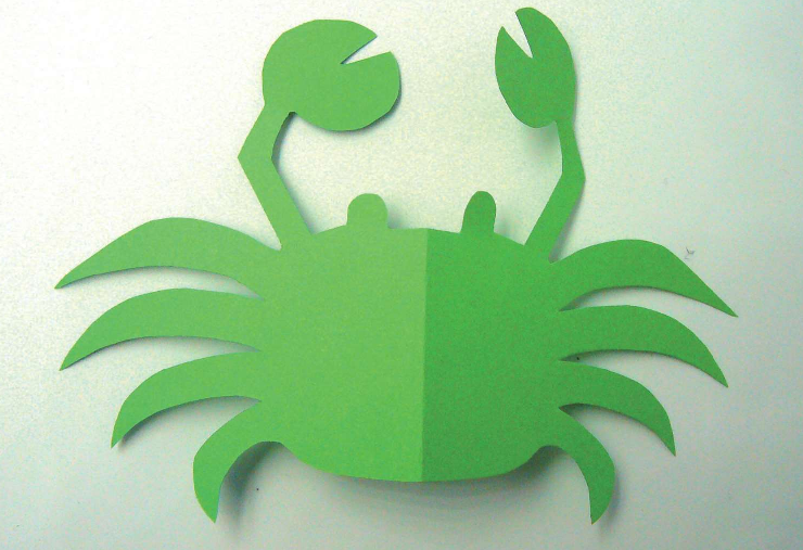 「儿童剪纸手工游戏：动物篇」：螃蟹剪纸，螃蟹怎么剪？