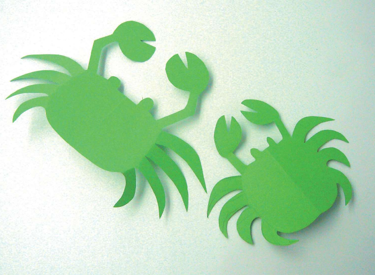 「儿童剪纸手工游戏：动物篇」：螃蟹剪纸，螃蟹怎么剪？