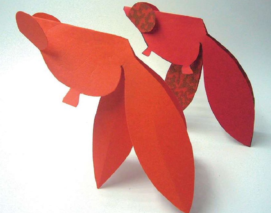 「儿童剪纸手工游戏:动物篇」:金鱼剪纸,金鱼怎么剪?插图 「儿童剪纸手工游戏:动物篇」:金鱼剪纸,金鱼怎么剪?