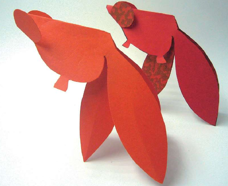 「儿童剪纸手工游戏:动物篇」:金鱼剪纸,金鱼怎么剪?插图10 「儿童剪纸手工游戏:动物篇」:金鱼剪纸,金鱼怎么剪?