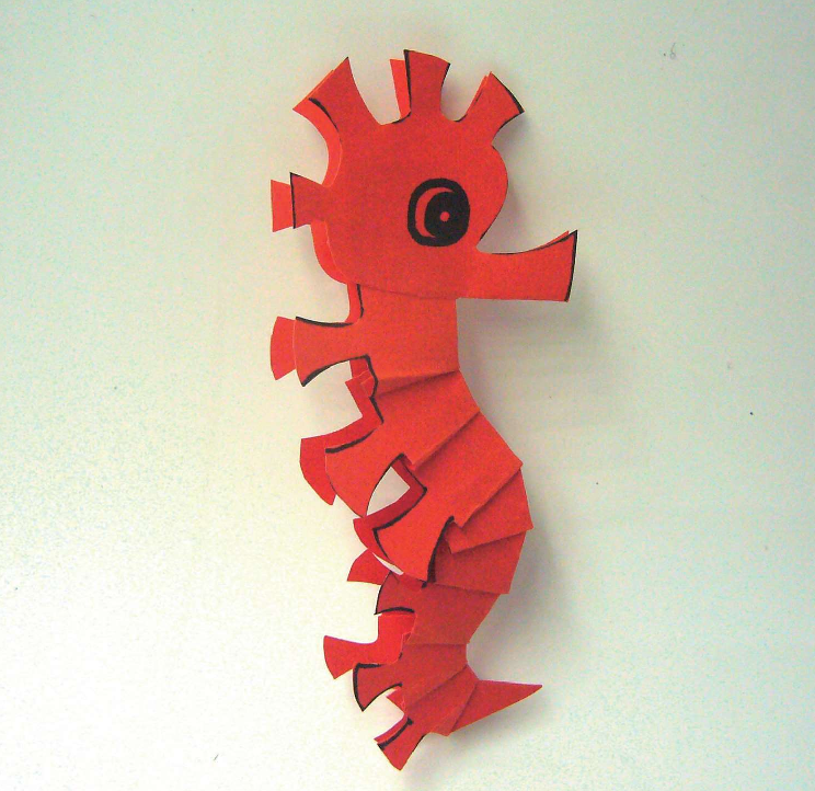 「儿童剪纸手工游戏:动物篇」:海马剪纸,海马怎么剪?插图8 「儿童剪纸手工游戏:动物篇」:海马剪纸,海马怎么剪?