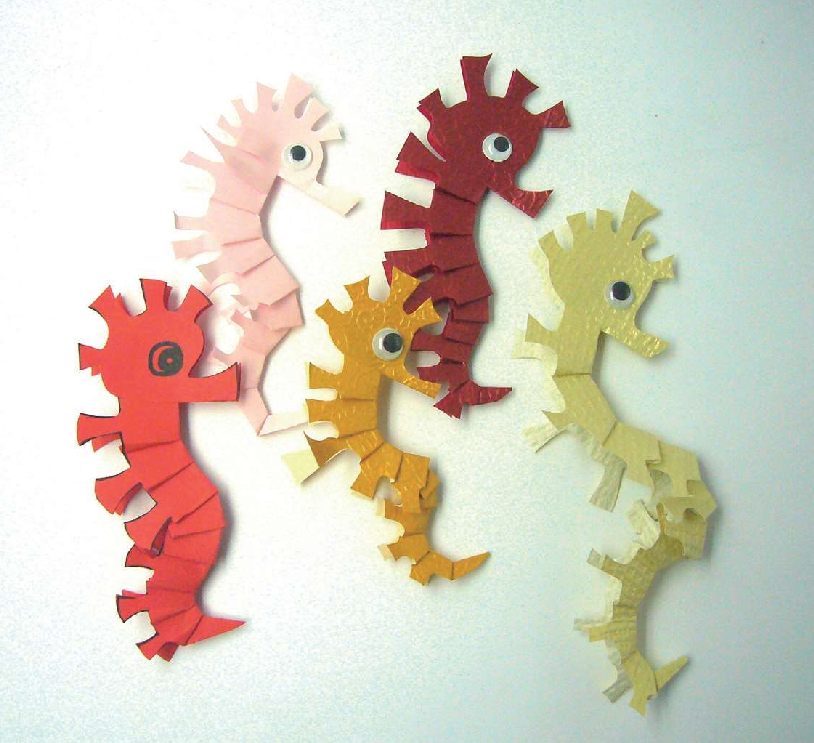 「儿童剪纸手工游戏:动物篇」:海马剪纸,海马怎么剪?插图9 「儿童剪纸手工游戏:动物篇」:海马剪纸,海马怎么剪?