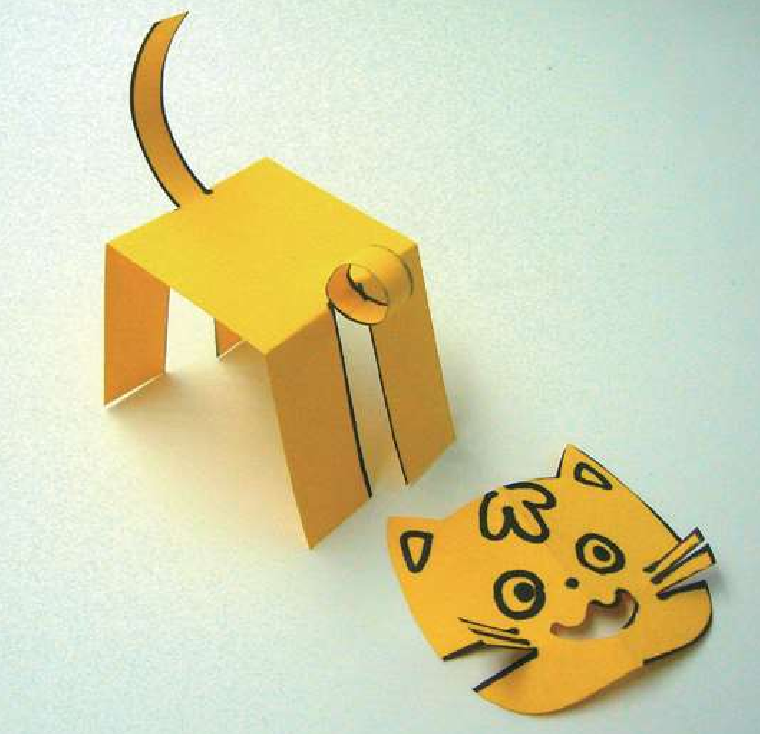 「儿童剪纸手工游戏:动物篇」:可爱的小猫咪剪纸,小猫咪怎么剪?插图4 「儿童剪纸手工游戏:动物篇」:可爱的小猫咪剪纸,小猫咪怎么剪?