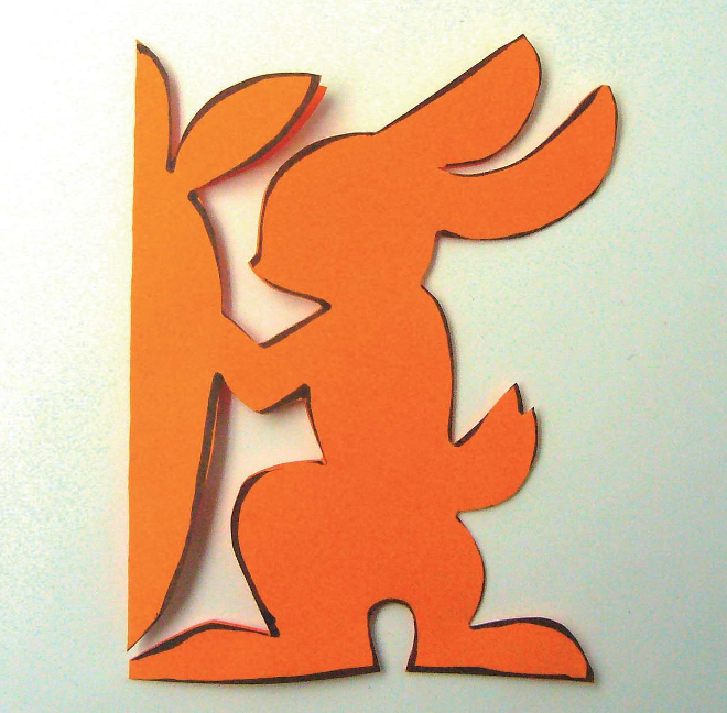 「儿童剪纸手工游戏：动物篇」：小兔子吃萝卜剪纸，小兔子吃萝卜怎么剪？