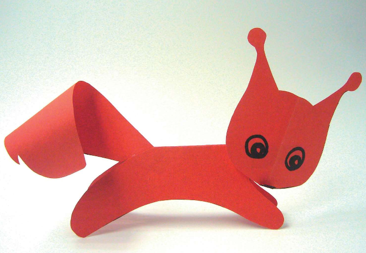 「儿童剪纸手工游戏：动物篇」：大尾巴的松鼠剪纸，松鼠怎么剪？