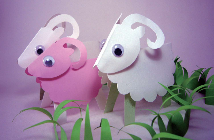 「儿童剪纸手工游戏:动物篇」:三阳 (羊)开泰剪纸,羊怎么剪?插图 「儿童剪纸手工游戏:动物篇」:三阳 (羊)开泰剪纸,羊怎么剪?