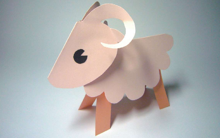 「儿童剪纸手工游戏:动物篇」:三阳 (羊)开泰剪纸,羊怎么剪?插图7 「儿童剪纸手工游戏:动物篇」:三阳 (羊)开泰剪纸,羊怎么剪?