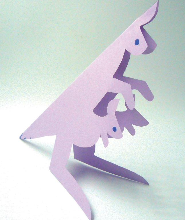 「儿童剪纸手工游戏:动物篇」:袋鼠妈妈剪纸,袋鼠怎么剪?插图3 「儿童剪纸手工游戏:动物篇」:袋鼠妈妈剪纸,袋鼠怎么剪?