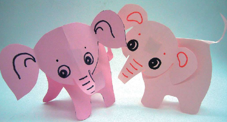 「儿童剪纸手工游戏:动物篇」:长鼻子大象剪纸,大象怎么剪?插图 「儿童剪纸手工游戏:动物篇」:长鼻子大象剪纸,大象怎么剪?