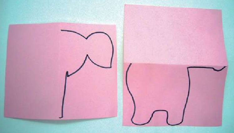 「儿童剪纸手工游戏:动物篇」:长鼻子大象剪纸,大象怎么剪?插图1 「儿童剪纸手工游戏:动物篇」:长鼻子大象剪纸,大象怎么剪?