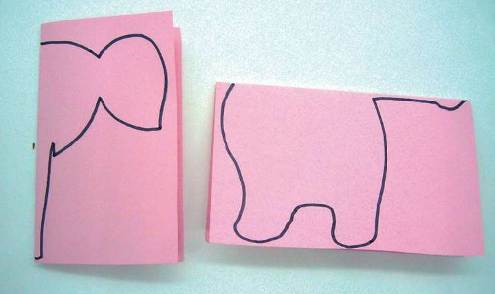 「儿童剪纸手工游戏:动物篇」:长鼻子大象剪纸,大象怎么剪?插图2 「儿童剪纸手工游戏:动物篇」:长鼻子大象剪纸,大象怎么剪?