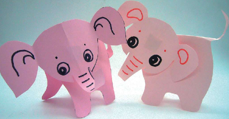 「儿童剪纸手工游戏:动物篇」:长鼻子大象剪纸,大象怎么剪?插图6 「儿童剪纸手工游戏:动物篇」:长鼻子大象剪纸,大象怎么剪?