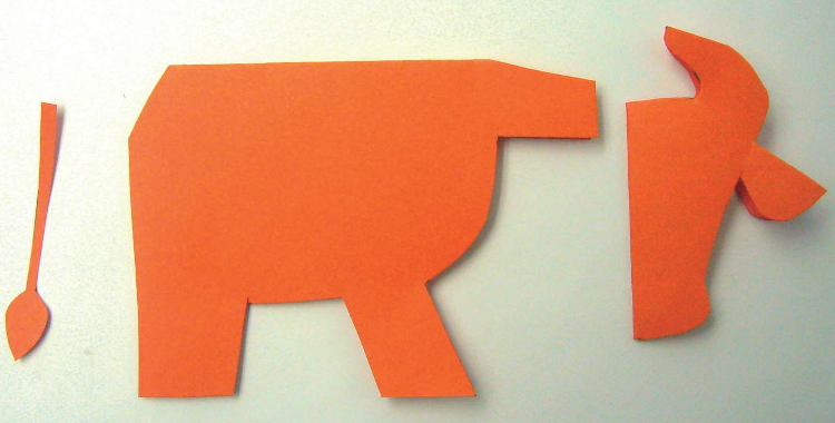 「儿童剪纸手工游戏:动物篇」:小牛剪纸,小牛怎么剪?插图2 「儿童剪纸手工游戏:动物篇」:小牛剪纸,小牛怎么剪?