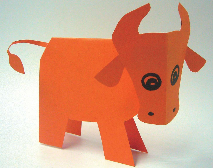 「儿童剪纸手工游戏:动物篇」:小牛剪纸,小牛怎么剪?插图4 「儿童剪纸手工游戏:动物篇」:小牛剪纸,小牛怎么剪?