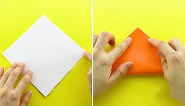 胡萝卜怎么折?胡萝卜的折法简单又漂亮(胡萝卜折纸附图解)插图1 胡萝卜怎么折?胡萝卜的折法简单又漂亮(胡萝卜折纸附图解)