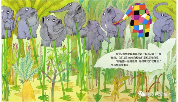 艾玛踩高跷 花格子大象系列插图7 艾玛踩高跷 花格子大象系列
