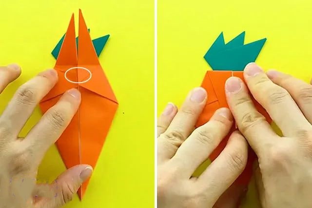 胡萝卜怎么折?胡萝卜的折法简单又漂亮(胡萝卜折纸附图解)插图14 胡萝卜怎么折?胡萝卜的折法简单又漂亮(胡萝卜折纸附图解)