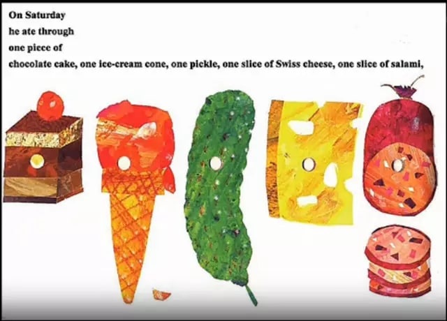 英语绘本故事《好饿的毛毛虫》插图9 英语绘本故事《好饿的毛毛虫》