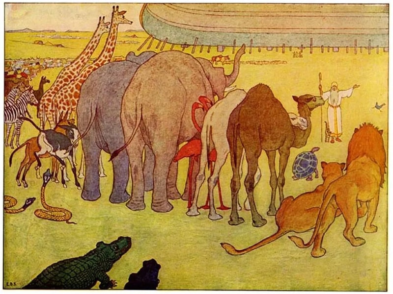 「绘本」诺亚方舟的故事(中英文)插图5 「绘本」诺亚方舟的故事(中英文)